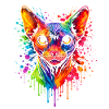 Sphynx Neon | Arte dei gatti Pop Art