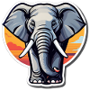 Elephant Sunset Decal
