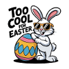 Easter bunny with sunglasses and egg