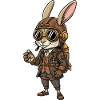 Lapin Explorateur Steampunk Boussole Rétro