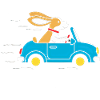 Lapin dans une cabriolet : Bonne conduite