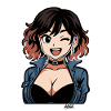 Edgy Anime Denim Diva