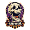 Laughing Skull Burst Sticker
