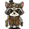 Raccoon Steampunk Arm Robotic Engineer