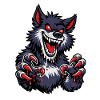 Werewolf with red claws