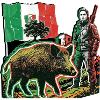 Wild Boar Huntress Italy Flag Italian