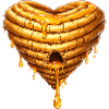 Heart Beehive with Honey Illustration