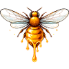 Honigbienen Motiv mit tropfendem Honig
