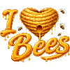 I Love Bees Honey Bees Illustration