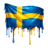 Melting Swedish flag