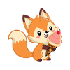 Renard gourmand à glace pastel