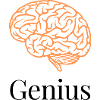 Brain in orange lines