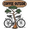 Coffee Outside Bike Ink Sketch