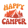 Fröhlicher Camper Lager-Print
