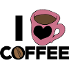 Heart Mug in Pink on Black