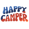 Happy Camper: Bunte Doodle Illustration