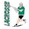 Lacrosse Green Player Silhouette with Racket