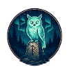 Night Forest Owl Rune Emblem