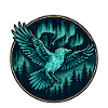 Rabe im Nachtwald-Emblem