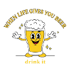 Beer Life Motto Cartoon