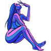 Abstrakte Blaue Frau-Figur