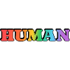 HUMAN rainbow text gay LGBT pride