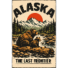 Alaska Frontier Bear Scenery Retro