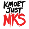 Kmoet Just Niks Lettrage Rouge Noir