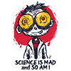 Wide-Eyed Mad Scientist Sticker
