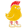 Punk chick with red shoes