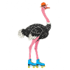Flamingo mit Rollschuhen und Hut