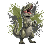 Fighting T Rex motif
