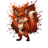 Naughty Fox in Neon Splatter