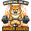 Angry Cat Lifts Weights Flaming Fury