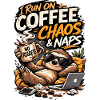 Kaffee-Chaos & Nickerchen Faultier-T-Tee