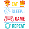 Citazioni ripetute di gioco Eat Sleep per i giocatori
