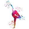 Gymnast with baton rhythmic gymnastics