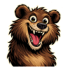 Smiling Brown bear in cartoon style.