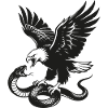 Eagle vs Snake Silhouette