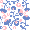 Abstract Peonies L Rose Blue White