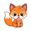 Renard gourmand à la glace