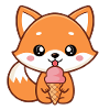 Renard gourmand glace pastel