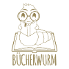 Bücherwurm liest Buch Logo
