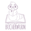 Bücherwurm Silhouette Minimalistisch Nerd