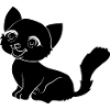 Cute Cat Cartoon Silhouette Minimalist Fröhl
