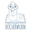 Bücherwurm Silhouette Minimalistisch Nerd