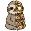 Sloth Cyborg Steampunk Mechanisches Gold