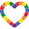 Autism Puzzle Heart Design