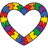 Autism Puzzle Heart Motif