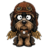 Chien Aviateur Steampunk Ailes Mécaniques Laiton